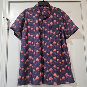 Rifle Retro Rising Palm Short Sleeve Button Down Size 2XL